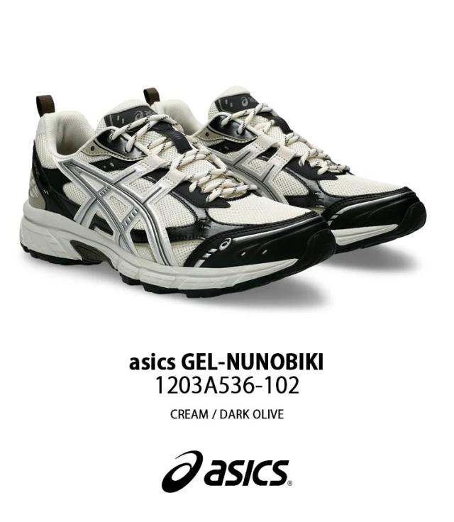 asics アシックス スニーカー GEL-NUNOBIKI CREAM DARK OLIVE 1203A536-102 シューズ ゲルヌノビキ ランシュー クリーム ダークオリーブ_1