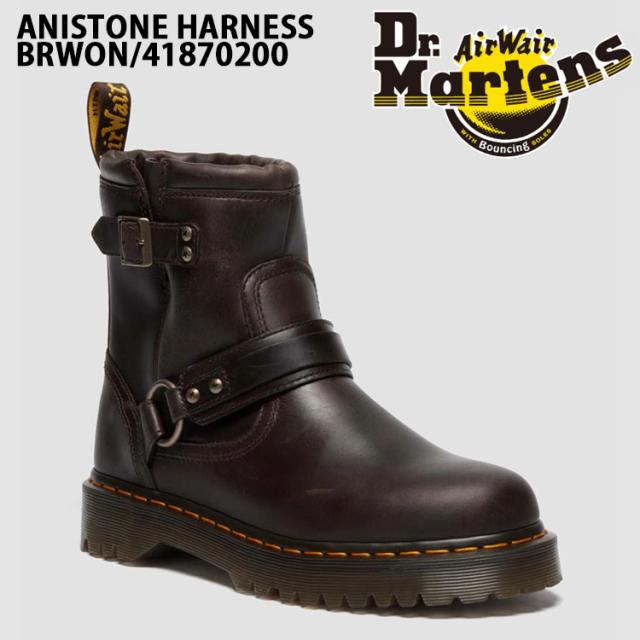 Dr.Martens ドクターマーチン ブーツ アンクルブーツ ANISTONE HARNESS BOOTS BROWN 41870200 アニストンハーネス バイカーブーツ