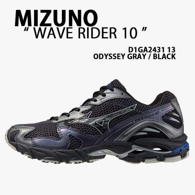Mizuno ミズノ スニーカー WAVE RIDER 10 シューズ ウェーブライダー10 ランニングシューズ BLACK GRAY メンズ レディース D1GA243113