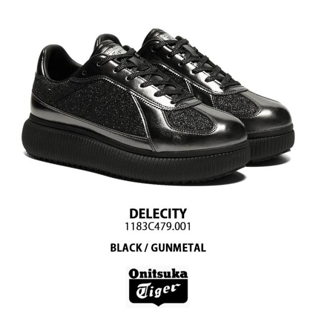 Onitsuka Tiger オニツカタイガー レディース スニーカー DELECITY 1183C479.001 BLACK シューズ デレシティ ブラック 厚底スニーカー_1