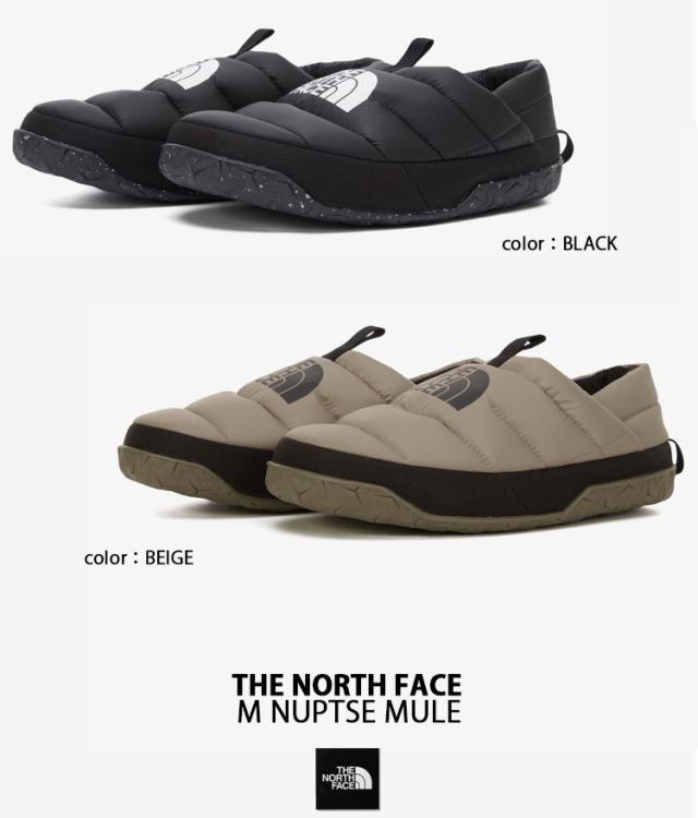 THE NORTH FACE ノースフェイス ダウンスリッポン ダウンミュール M NUPTSE MULE ヌプシミュール BLACK BEIGE ヌプシ ノースミュール ブラック ベージュ NS85R64C/D 保温素材 防寒ミュール メンズ 男性用
