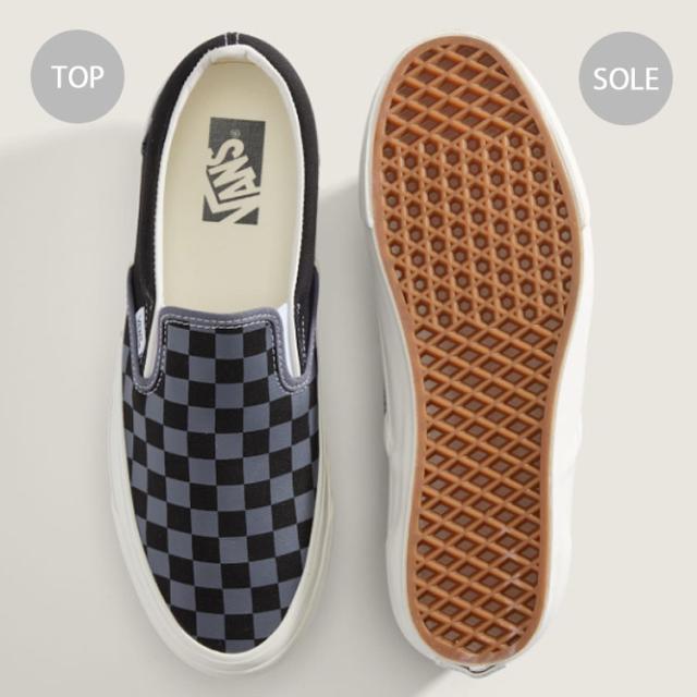 VANS バンズ スニーカー PREMIUM CLASSIC SLIP-ON 98 CHECKERBOARD STEEL SHADOW VN000D9PFSM プレミアム クラシック スリッポン 98 スティール シャドウ 男性用 女性用