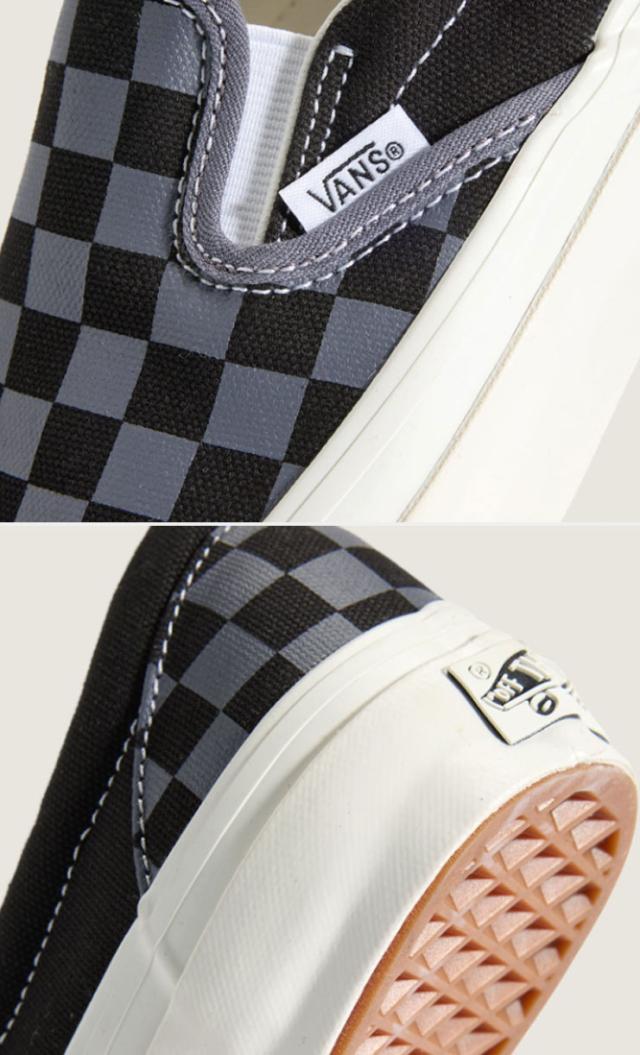VANS バンズ スニーカー PREMIUM CLASSIC SLIP-ON 98 CHECKERBOARD STEEL SHADOW VN000D9PFSM プレミアム クラシック スリッポン 98 スティール シャドウ 男性用 女性用