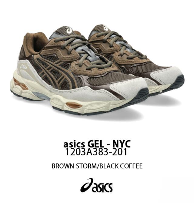asics アシックス スニーカー GEL-NYC 1203A383-201 BROWN STORM BLACK COFFEE シューズ ゲル ランニングシューズ レトロデザイン_1