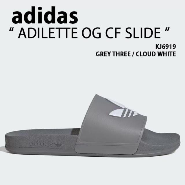 adidas originals アディダス サンダル ADILETTE OG CF SLIDE KJ6919 シューズ アディレッタOG CF横すべり GREY WHITE メンズ レディース