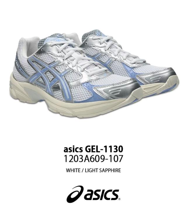 asics アシックス レディース スニーカー GEL-1130 WHITE LIGHT BLUE 1203A609-107 シューズ ゲル1130 ランニングシューズ メッシュ_1