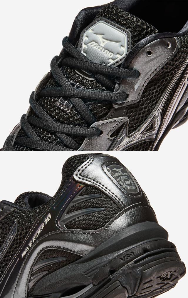 Mizuno ミズノ スニーカー WAVE RIDER 10 シューズ ウェーブライダー10 ジョギングスニーカー BLACK GRAY メンズ レディース D1GA2431-08_4