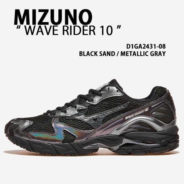 Mizuno ミズノ スニーカー WAVE RIDER 10 シューズ ウェーブライダー10 ジョギングスニーカー BLACK GRAY メンズ レディース D1GA2431-08