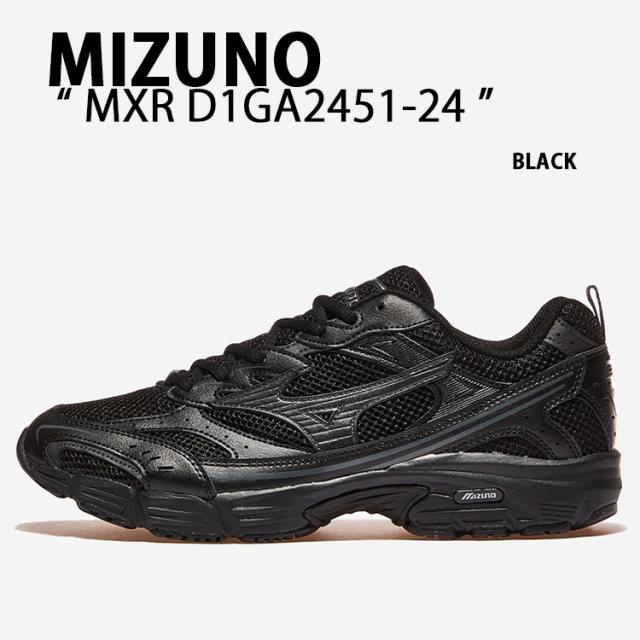 Mizuno ミズノ スニーカー MXR D1GA2451-24 シューズ エムエックスアール ランニングシューズ メッシュ BLACK メンズ レディース