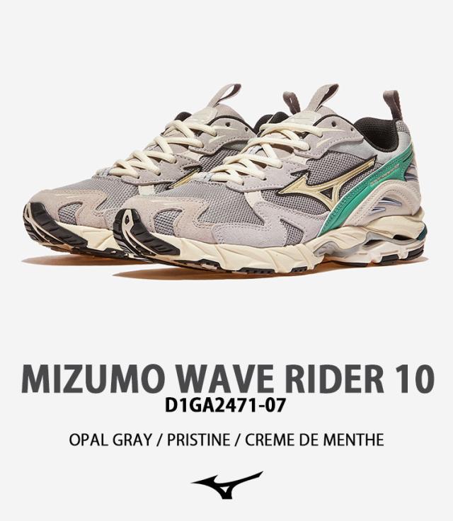 Mizuno ミズノ スニーカー WAVE RIDER 10 シューズ ウェーブライダー10 ジョギングスニーカー GRAY MINT メンズ レディース D1GA2471-07_1