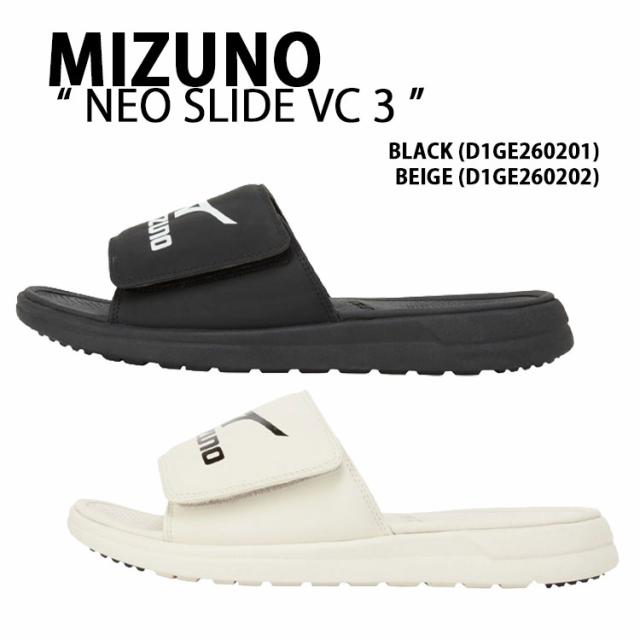 Mizuno ミズノ サンダル NEO SLIDE VC 3 シューズ ネオ横すべりVC3 シャワーサンダル 家庭用スリッパ ロゴタイプ BLACK BEIGE D1GE260201 D1GE260202