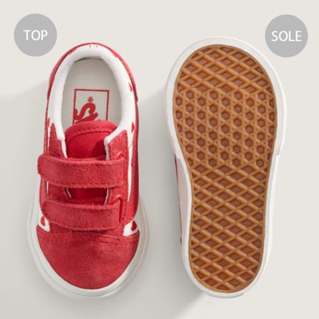 VANS バンズ キッズ スニーカー TODDLER OLD SKOOL VELCRO VALENTINE RACING RED TRUE WHITE VN000CTGJV6 トドラー オールドスクール ベルクロ バレンタイン レーシング レッド トゥルー ホワイト キッズ用 子供用 べービー用_3