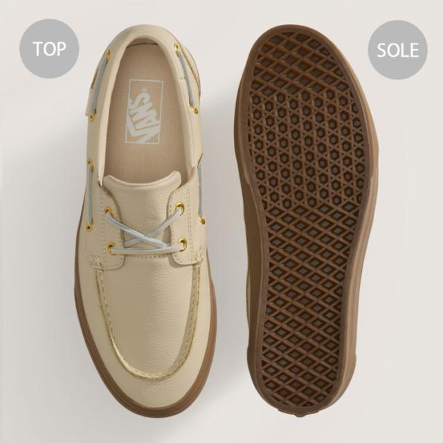 VANS バンズ スニーカー 2-EYELET BOAT SHOE LEATHER TAN VN000Z11TAN ツーアイレット ボートシュー レザー タン 男性用 女性用