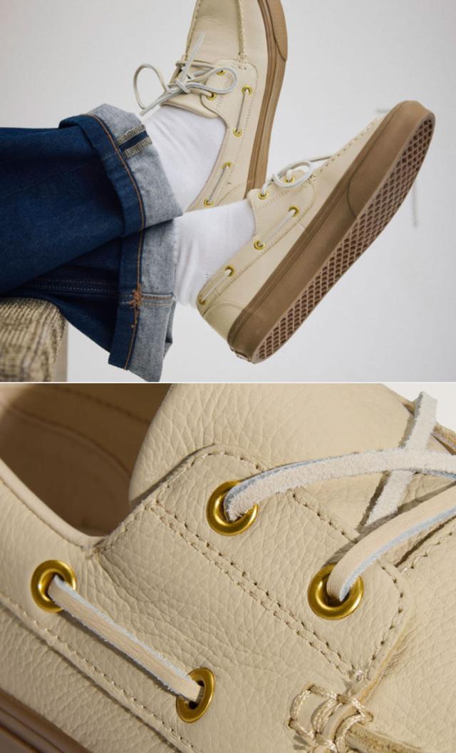 VANS バンズ スニーカー 2-EYELET BOAT SHOE LEATHER TAN VN000Z11TAN ツーアイレット ボートシュー レザー タン 男性用 女性用