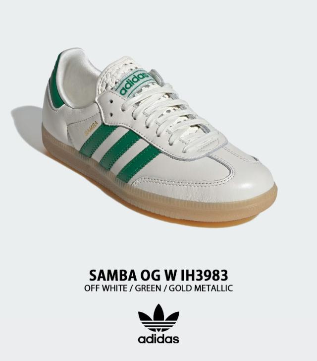 adidas originals アディダス スニーカー SAMBA OG W IH3983 シューズ サンバOG レザーアッパー Tトゥ WHITE GREEN メンズ レディース_1