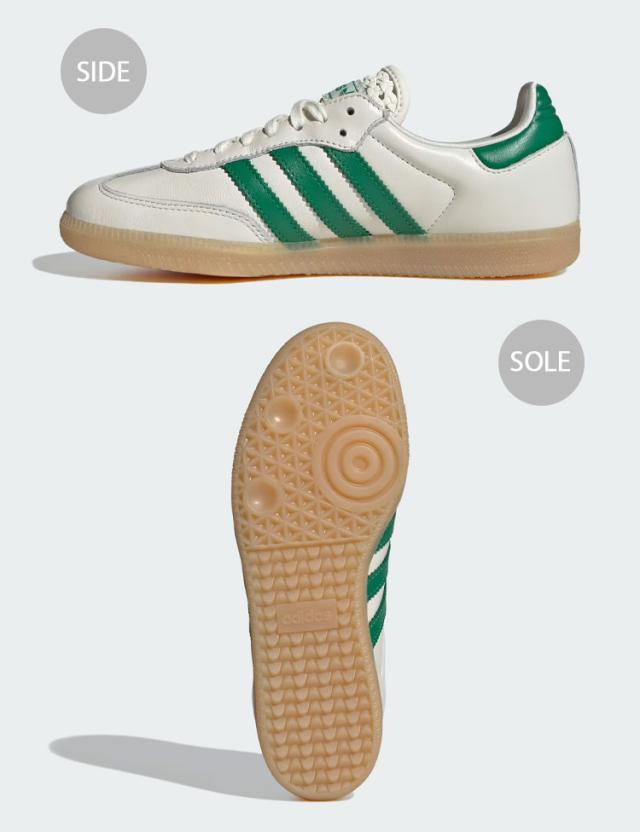 adidas originals アディダス スニーカー SAMBA OG W IH3983 シューズ サンバOG レザーアッパー Tトゥ WHITE GREEN メンズ レディース_2