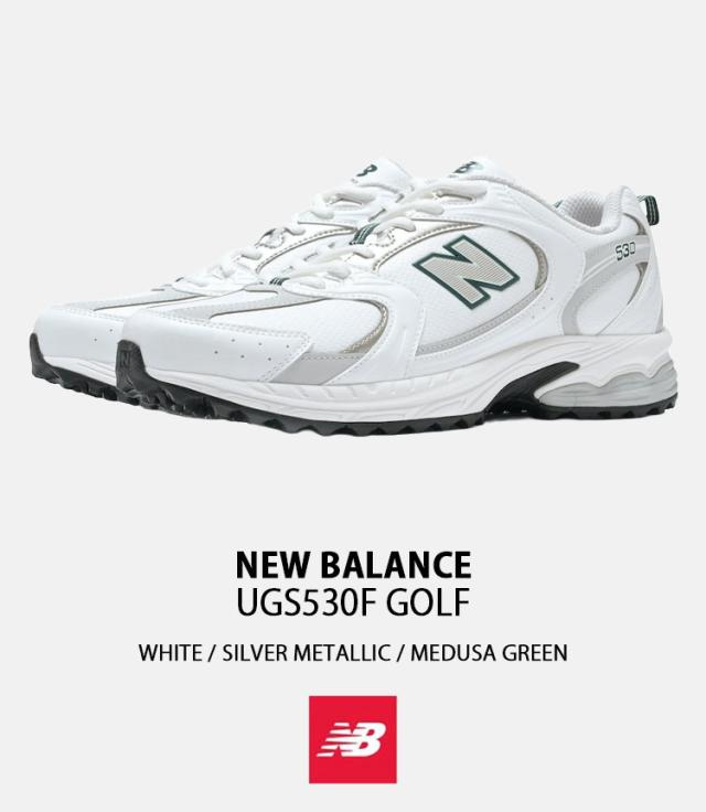 New Balance ニューバランス スニーカー UGS530F GOLF シューズ スパイクレス ゴルフシューズ WHITE SILVER GREEN メンズ レディース_1