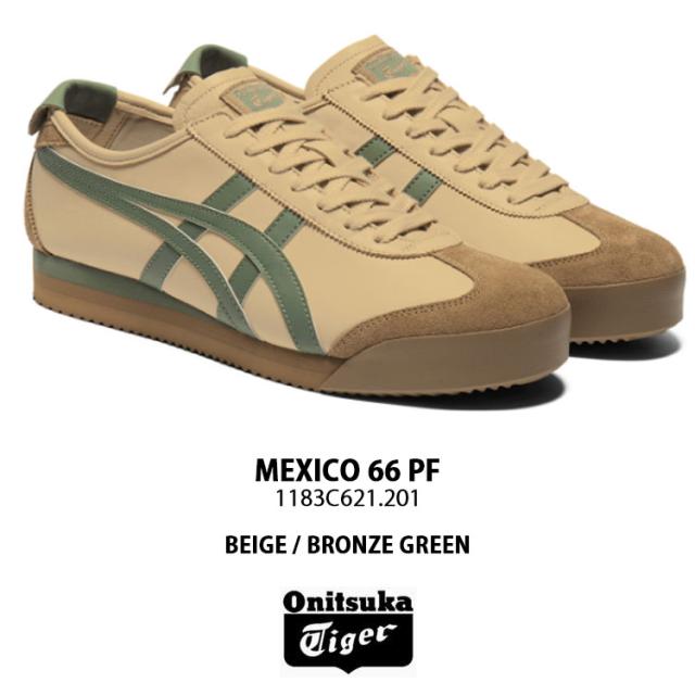 Onitsuka Tiger オニツカタイガー スニーカー MEXICO 66 PF BEIGE GREEN 1183C621.201 シューズ メキシコ 66 PF ベージュ グリーン メンズ レディース 男性用 女性用_1