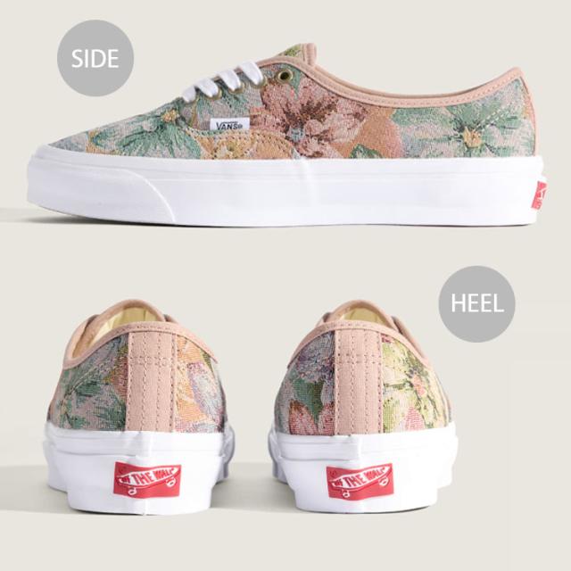 VANS バンズ スニーカー PREMIUM AUTHENTIC 44 FLORAL WARM TAUPE TRUE WHITE VN000EBNI94 プレミアム オーセンティック44 フローラル ウォームトープ トゥルーホワイト 男性用 女性用_2