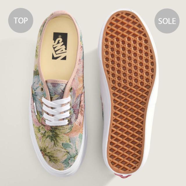 VANS バンズ スニーカー PREMIUM AUTHENTIC 44 FLORAL WARM TAUPE TRUE WHITE VN000EBNI94 プレミアム オーセンティック44 フローラル ウォームトープ トゥルーホワイト 男性用 女性用_3