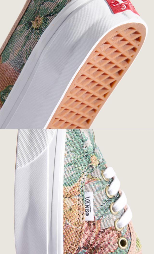 VANS バンズ スニーカー PREMIUM AUTHENTIC 44 FLORAL WARM TAUPE TRUE WHITE VN000EBNI94 プレミアム オーセンティック44 フローラル ウォームトープ トゥルーホワイト 男性用 女性用_4