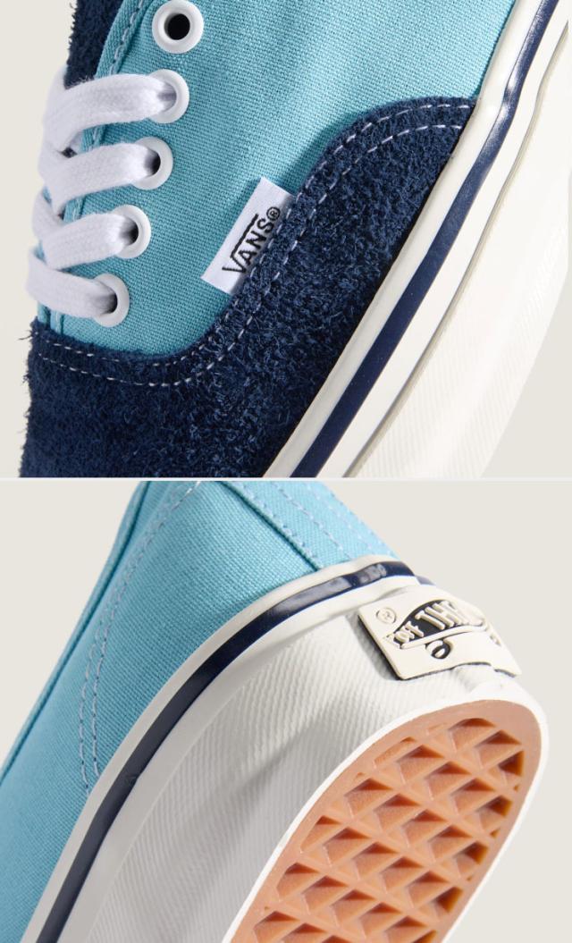 VANS バンズ スニーカー PREMIUM AUTHENTIC 44 SUEDE CANVAS DRESS BLUE AQUATIC BLUE VN000EBNICO プレミアム オーセンティック 44 スエード キャンバス ドレス ブルー アクアティック ブルー 男性用 女性用_4