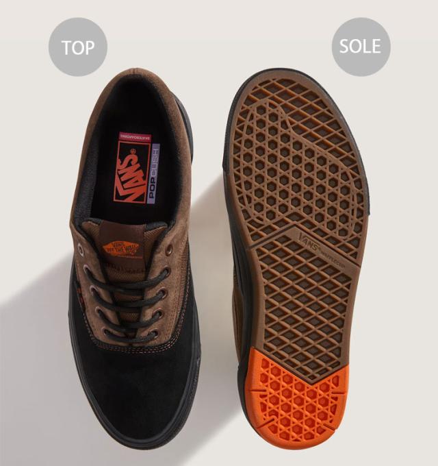 VANS バンズ スニーカー SKATE ERA WAFFLECUP VN000EF0YS8 シューズ スケート エラ ワッフルカップ BLACK BROWN ブラック ブラウン メンズ_3