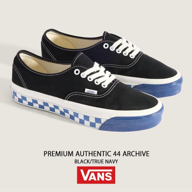 VANS バンズ スニーカー PREMIUM AUTHENTIC 44 ARCHIVE BLACK TRUE NAVY VN000EK4Z0V プレミアム オーセンティック 44 アーカイブ ブラック トゥルー ネイビー 男性用 女性用_1