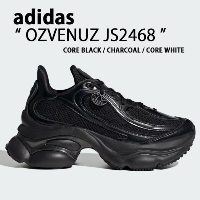 adidas originals アディダス スニーカー OZVENUZ JS2468 オズヴィーナス BLACK ブラック 黒 シューズ スポーツスタイル ランニングシューズ 厚底スニーカー 厚底 ロゴ チャンキースニーカー メンズ レディース 男性用 女性用