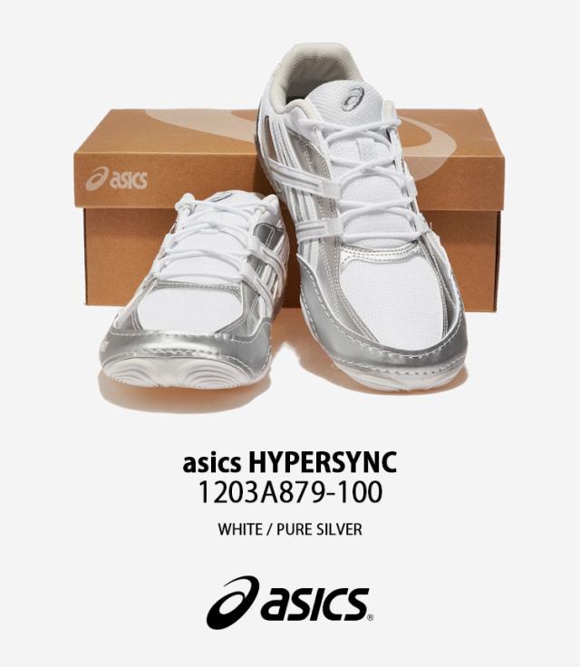 asics アシックス スニーカー HYPERSYNC 1203A879-100 シューズ ハイパーシンク ロープロ 薄底 WHITE SILVER メンズ レディース_1