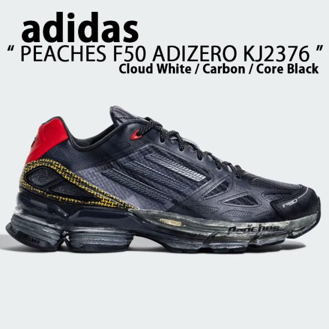 adidas originals アディダス スニーカー シューズ PEACHES F50 ADIZERO  WHITE CARBON BLACK KJ2376 ピーチーズ F50 アディゼロ ホワイト カーボン コアブラック テラス系 コラボモデル 韓国 メンズ レディース 男性用 女性用