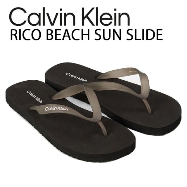 Calvin Klein カルバンクライン サンダル トングサンダル RICO BEACH SUN SLIDE BLACK WHITE CK リコ 砂浜 サン 横すべり 黒いこと 白いこと HM021050GJ