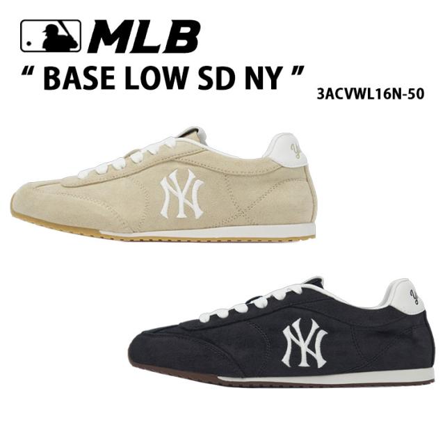 MLB エムエルビー スニーカー BASE LOW SD NY シューズ ベースロー スエード NewYork Yankees ニューヨークヤンキース 3ACVWL16N-50