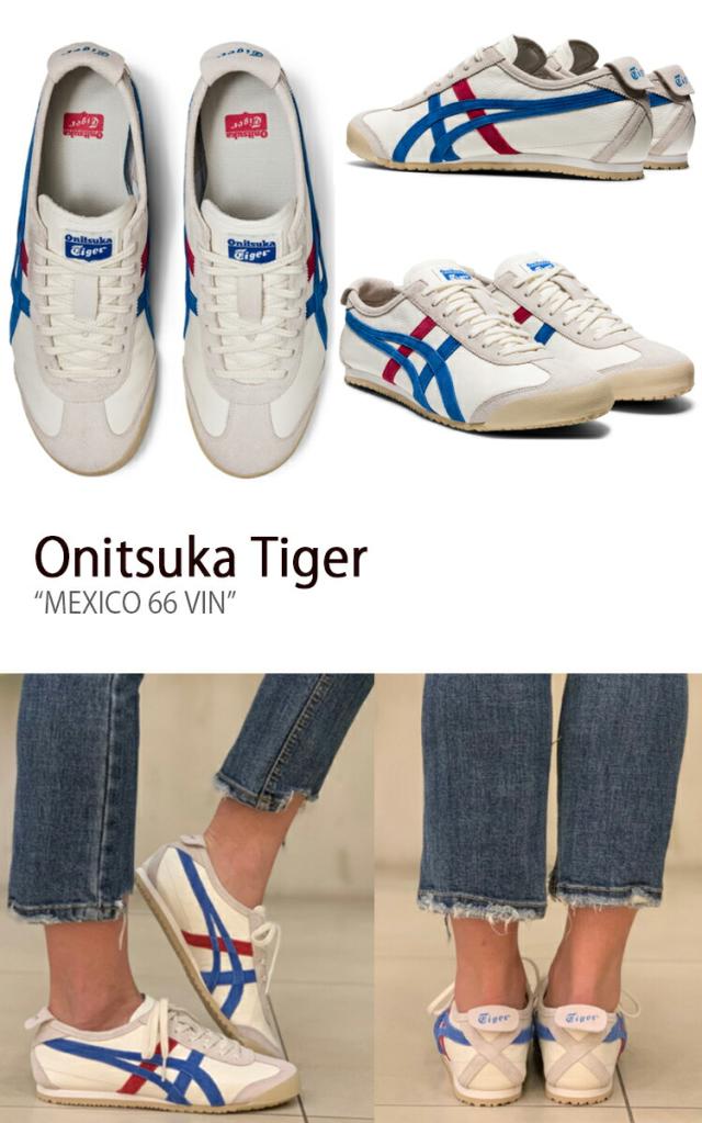 Onitsuka Tiger オニツカタイガー スニーカー メキシコ 66 VIN ホワイト ディレクトワールブルー 1183B391.100 メンズ レディース 男女共用 男性用 女性用_1