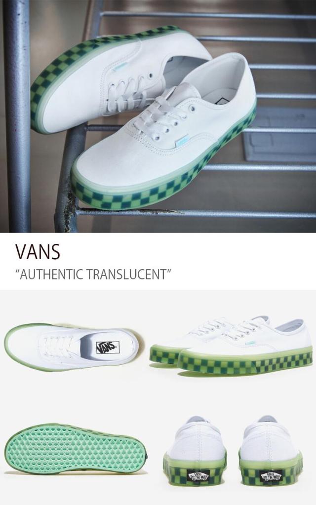 VANS スニーカー AUTHENTIC TRANSLUCENT TRUE WHITE GREEN ASH
