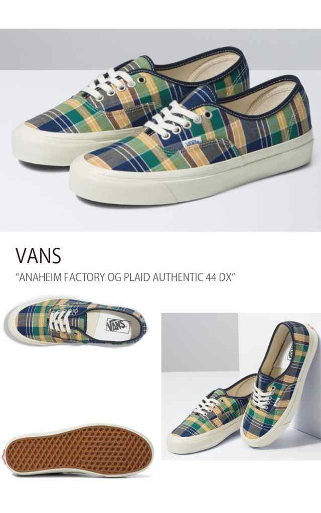 VANS スニーカー ANAHEIM FACTORY OG PLAID AUTHENTIC 44 DX NAVY ANTIQUE WHITE VN0A5KX45TK