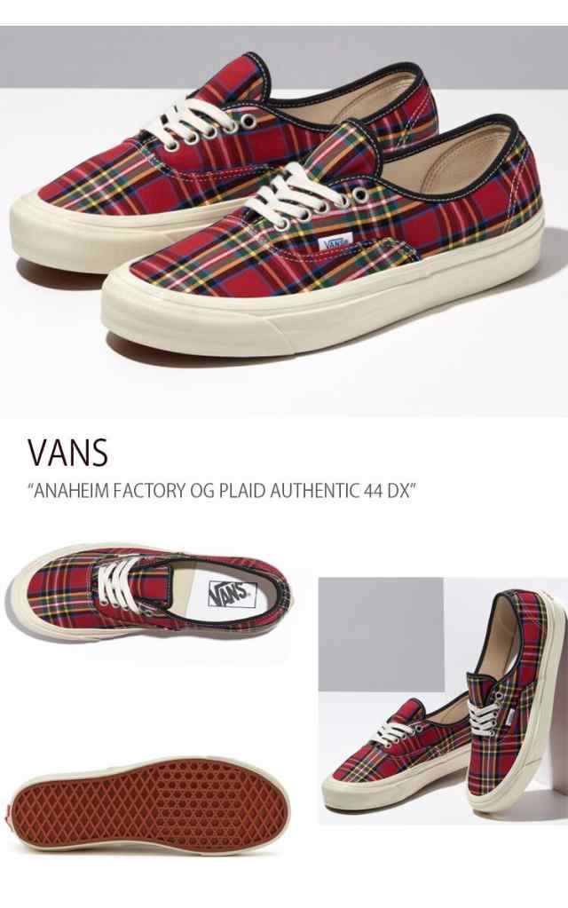 VANS スニーカー ANAHEIM FACTORY OG PLAID AUTHENTIC 44 DX RED GREEN VN0A5KX4RGR