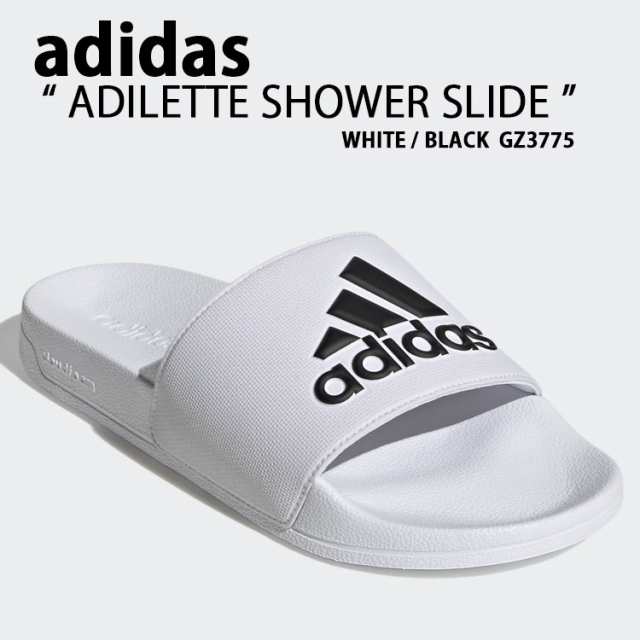 adidas アディダス サンダル スリッパ ADILETTE SHOWER SLIDE GZ3775 WHITE BLACK