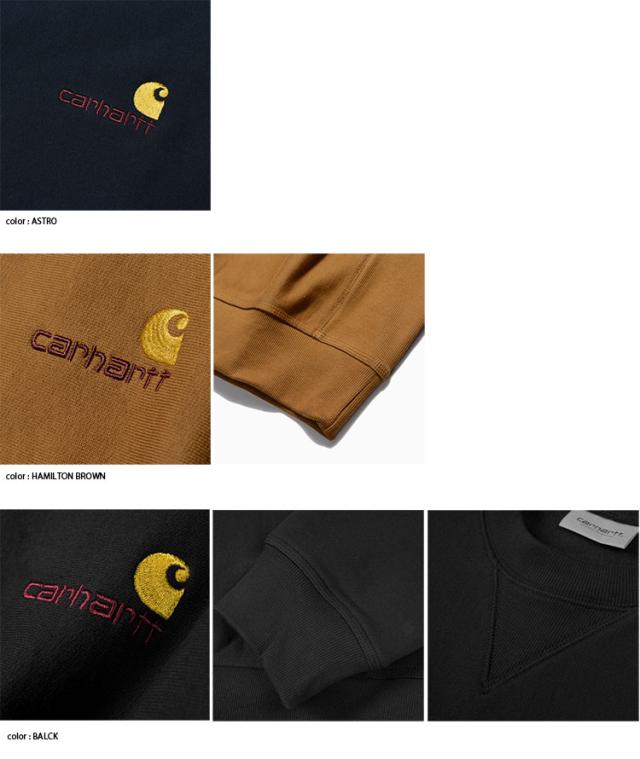 CARHARTT カーハート スウェット AMERICAN SCRIPT SWEATSHIRT アメリカン スクリプト スウェットシャツ トレーナー ルーズフィット ワイドフィット ブラック ブラウン ネイビー メンズ レディース CA22SSSWCR_2