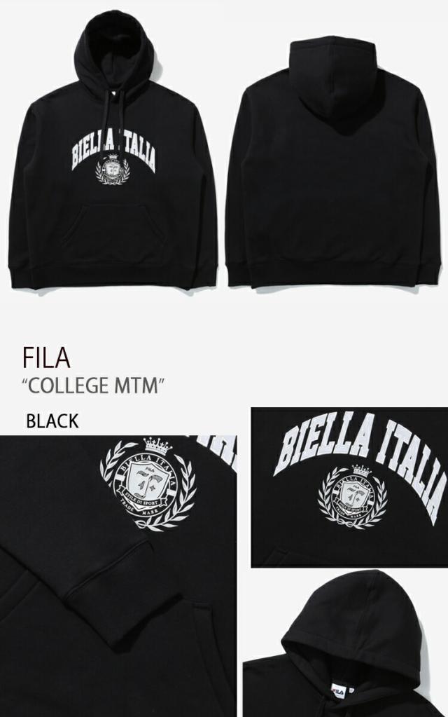 FILA フィラ COLLEGE MTM カレッジ MTM スウェット フーディー パーカー メンズ レディース 男女共用 男性用 女性用 FS2POD4104X_LML FS2POD4104X_BLK_2