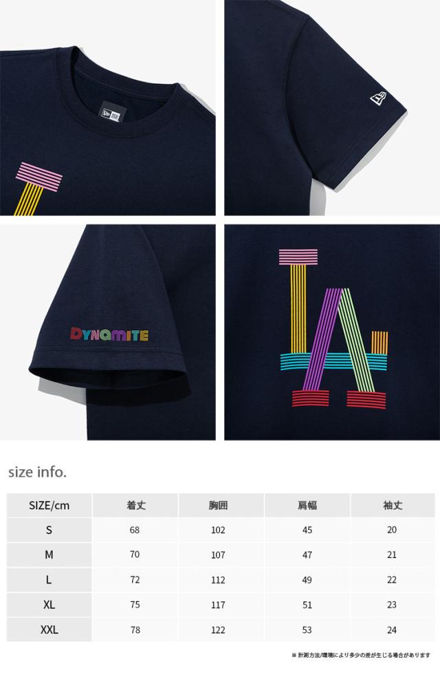 NEW ERA ニューエラ BTS コラボ DYNAMITE RS22 LOSDOD NAVY ダイナマイト ロサンゼルスロジャース ショートスリーブ 半袖 カットソー クルーネック ネイビー メンズ レディース 男性用 女性用 男女共用 13276912_2
