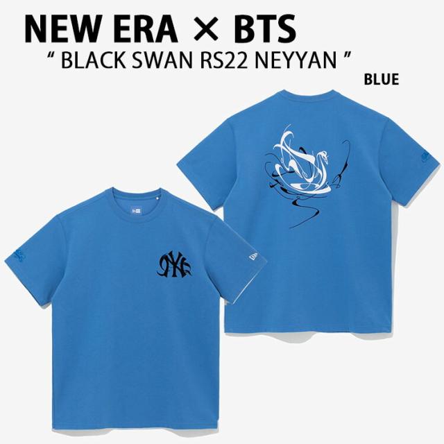 NEW ERA ニューエラ BTS コラボ BLACK SWAN RS22 NEYYAN BLUE ブラックスワン ニューヨークヤンキース ショートスリーブ 半袖 カットソー クルーネック ブルー メンズ レディース 男性用 女性用 男女共用 13277230