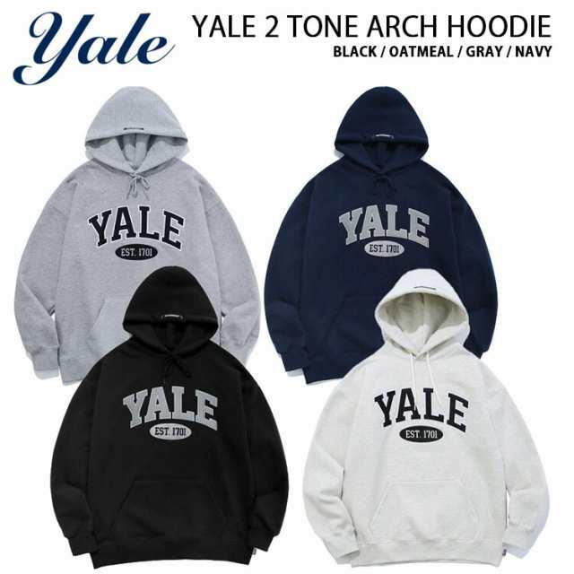 YALE イェール パーカー 2 TONE ARCH HOODIE スウェットパーカー フーディー アメカジ BLACK NAVY GRAY OATMEAL カレッジパーカー YA8HD1