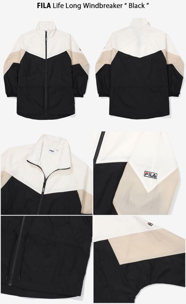 FILA フィラ ジャケット LIFE LONG WINDBREAKER FS2JKF1152F ライフ ロング ウインドブレーカー カジュアル ジャケット ブラック バイオレット ロゴ ストリート レディース_1