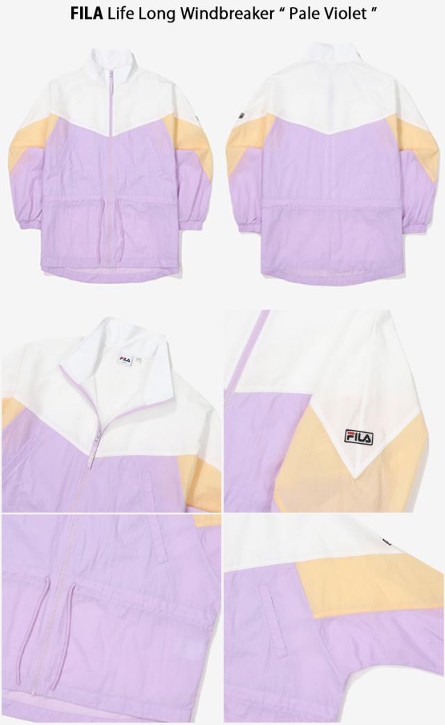 FILA フィラ ジャケット LIFE LONG WINDBREAKER FS2JKF1152F ライフ ロング ウインドブレーカー カジュアル ジャケット ブラック バイオレット ロゴ ストリート レディース_2