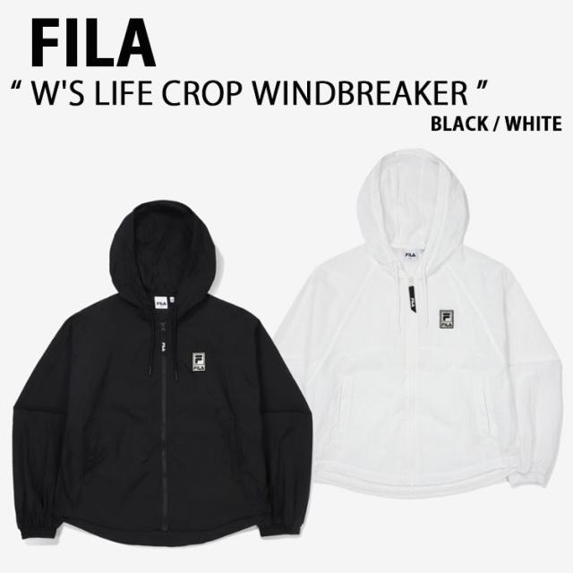 FILA フィラ トレーナー W’S LIFE CROP WINDBREAKER FS2JKF2152F ライフ クロップ ウィンドブレーカー ブラック ホワイト ロゴ ストリート レディース 女性用