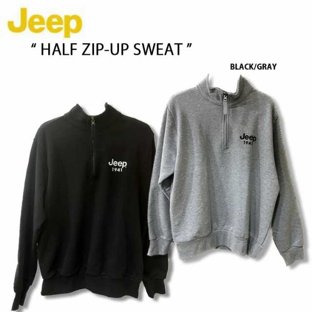 Jeep ジープ スウェット Half Zip-Up Sweat ハーフジップ ロゴ ジップアップ トレーナー ジャージ バックロゴ バックプリント