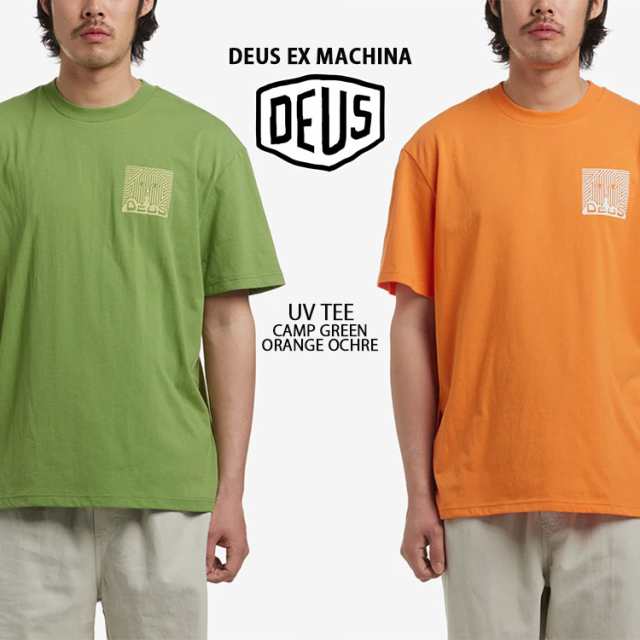 Deus Ex Machina デウスエクスマキナ Tシャツ UV TEE プリントTシャツ グラフィックシャツTシャツ GREEN ORANGE バックグラフィックの通販は