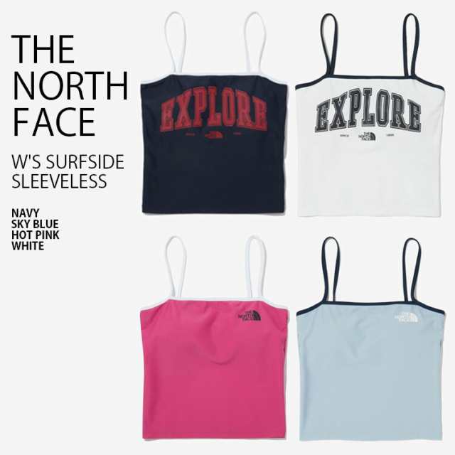 THE NORTH FACE ノースフェイス レディース キャミソール W’S SURFSIDE SLEEVELESS インナー クロップ丈 ロゴ 女性用 NT7VP31J/K/L/M