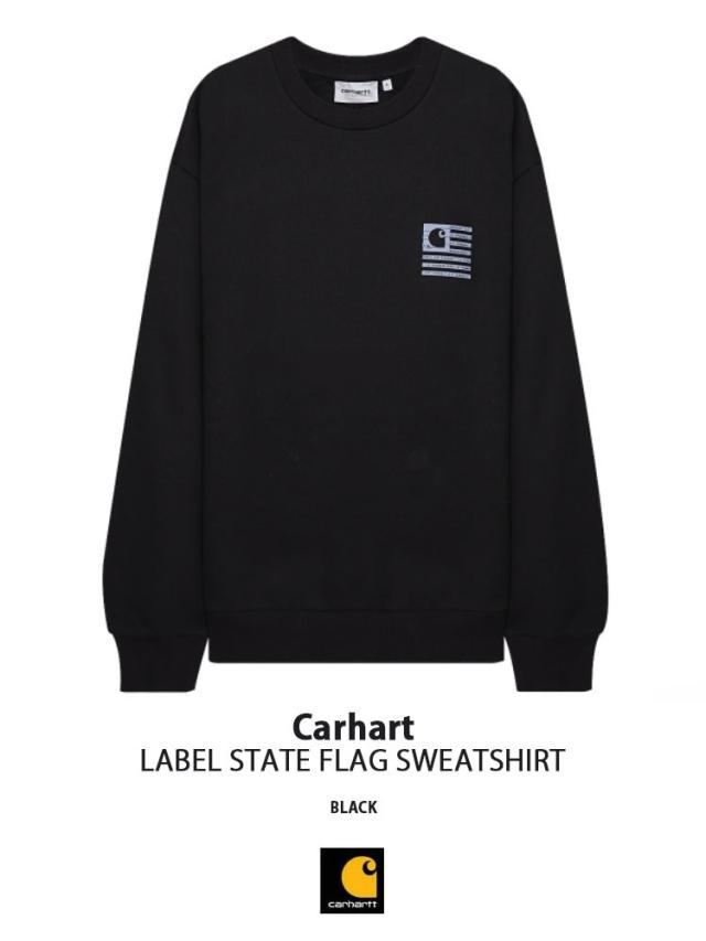 CARHARTT カーハート スウェット LABEL STATE FLAG SWEATSHIRT BLACK フラッグデザイン 星条旗 スウェットトレーナ ブラック I031011_1